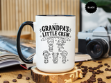 Personalized Grandpa Mug, Grandpa's Little Crew Coffee Cup, Grandchildren Name Gift, Father's Day Present, Family Birthday Keepsake