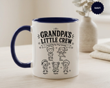 Personalized Grandpa Mug, Grandpa's Little Crew Coffee Cup, Grandchildren Name Gift, Father's Day Present, Family Birthday Keepsake
