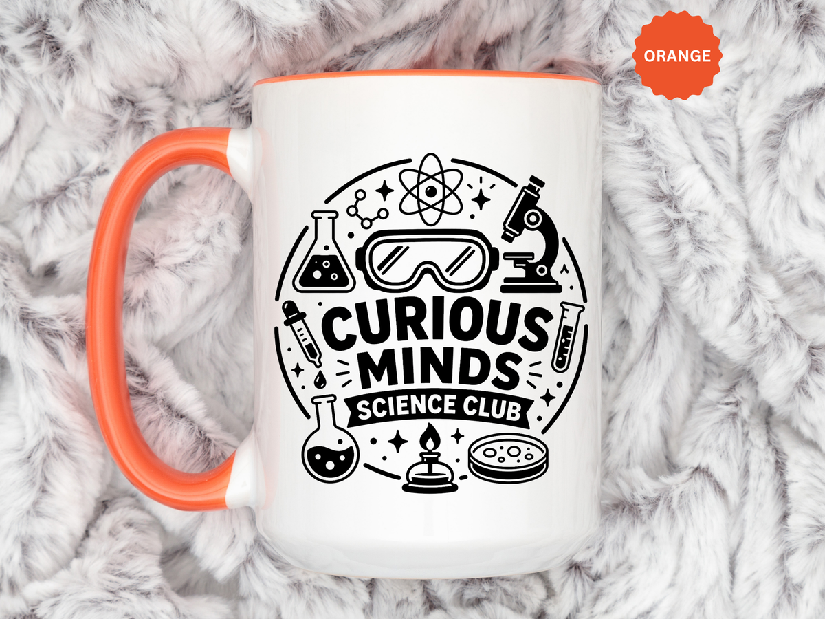 Science Club Mug, Curious Minds Coffee Cup, STEM Teacher Appreciation Gift, Chemistry Student Present, Classroom Science Lab Drinkware