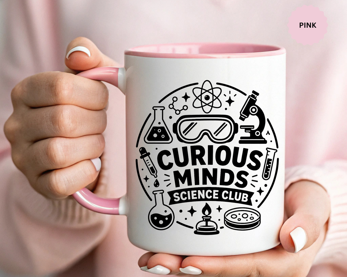 Science Club Mug, Curious Minds Coffee Cup, STEM Teacher Appreciation Gift, Chemistry Student Present, Classroom Science Lab Drinkware