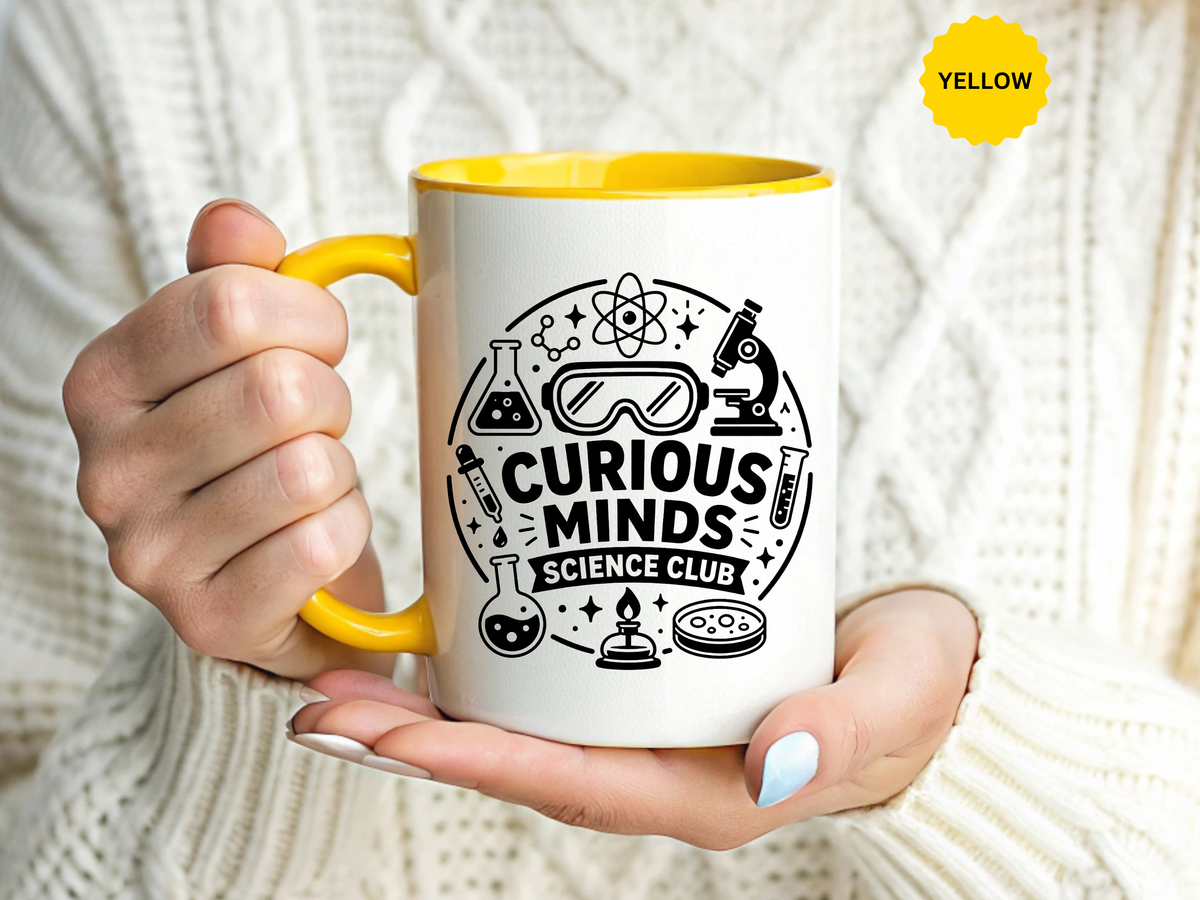 Science Club Mug, Curious Minds Coffee Cup, STEM Teacher Appreciation Gift, Chemistry Student Present, Classroom Science Lab Drinkware