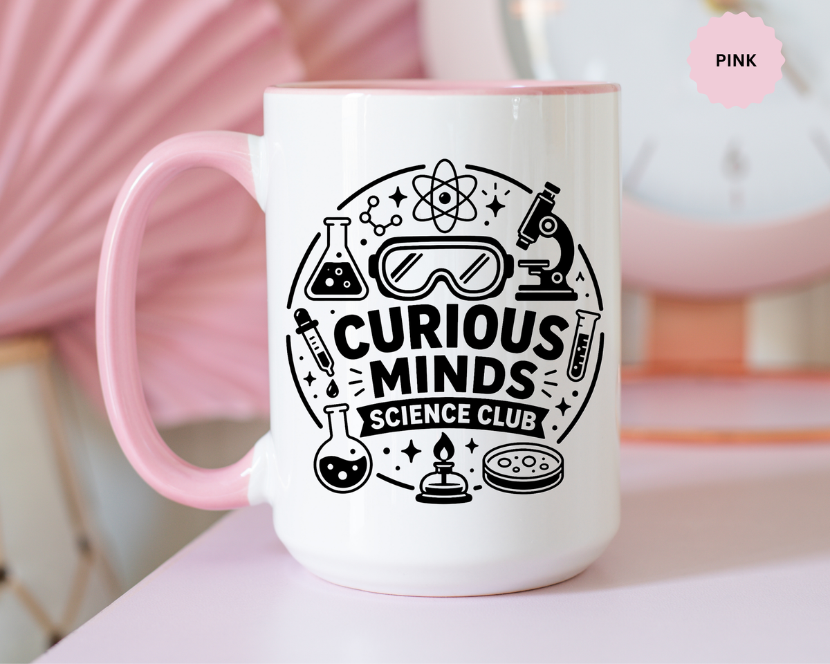 Science Club Mug, Curious Minds Coffee Cup, STEM Teacher Appreciation Gift, Chemistry Student Present, Classroom Science Lab Drinkware