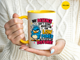 Funny Patience Mug, Low Power Bird Coffee Cup, Sarcastic Quote Gift for Coworker, Tired Mom Birthday Present, Office Humor Drinkware