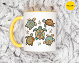 Sea Turtle Mug, Boho Coastal Coffee Cup, Ocean Animal Lover Gift, Beach House Kitchen Decor, Unique Birthday Present for Marine Life Fan