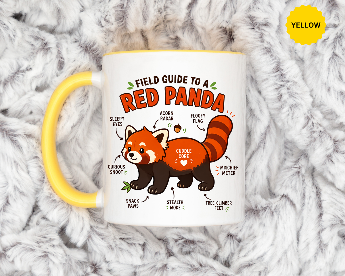 Red Panda Mug, Funny Field Guide Coffee Cup, Cute Wildlife Gift for Red Panda Lover, Zookeeper Present, Animal Birthday Gift for Kids