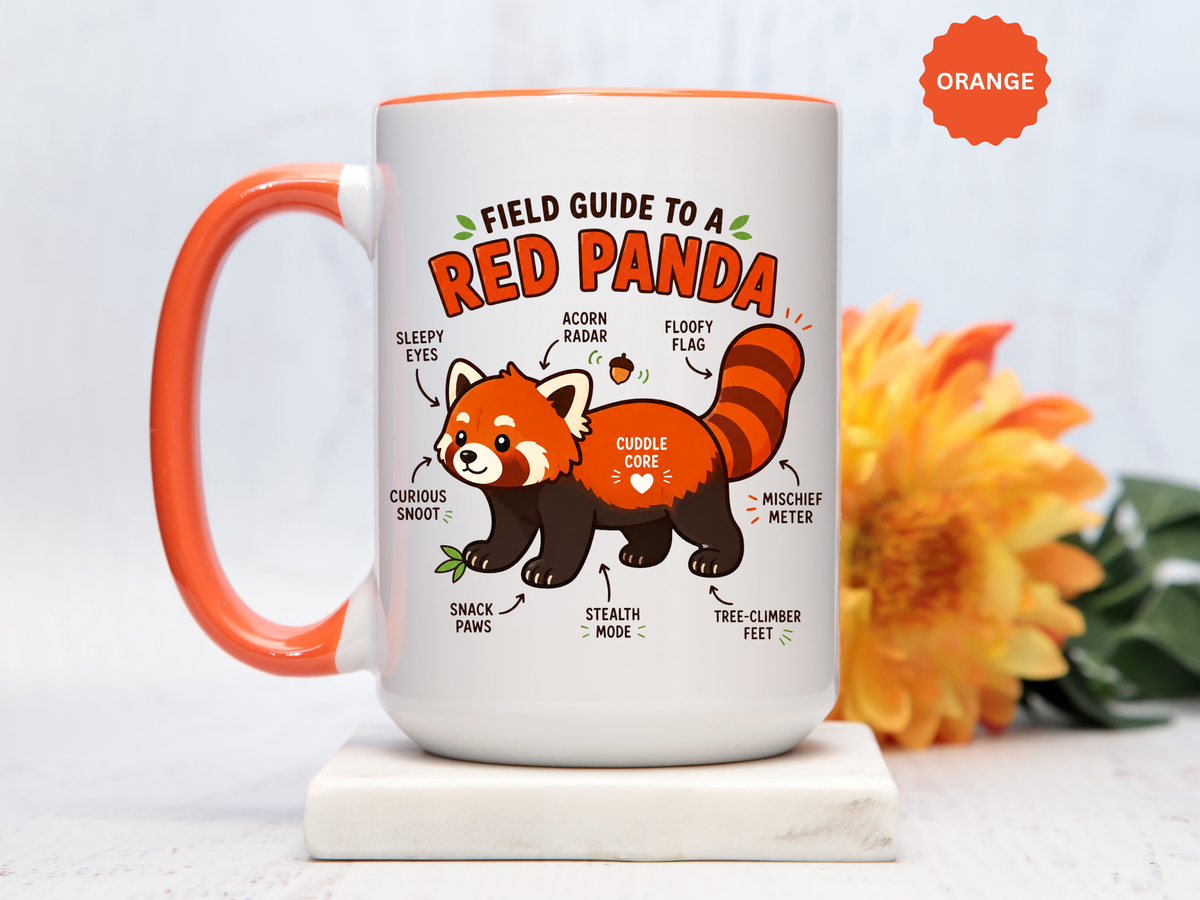 Red Panda Mug, Funny Field Guide Coffee Cup, Cute Wildlife Gift for Red Panda Lover, Zookeeper Present, Animal Birthday Gift for Kids