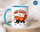 Red Panda Mug, Funny Field Guide Coffee Cup, Cute Wildlife Gift for Red Panda Lover, Zookeeper Present, Animal Birthday Gift for Kids