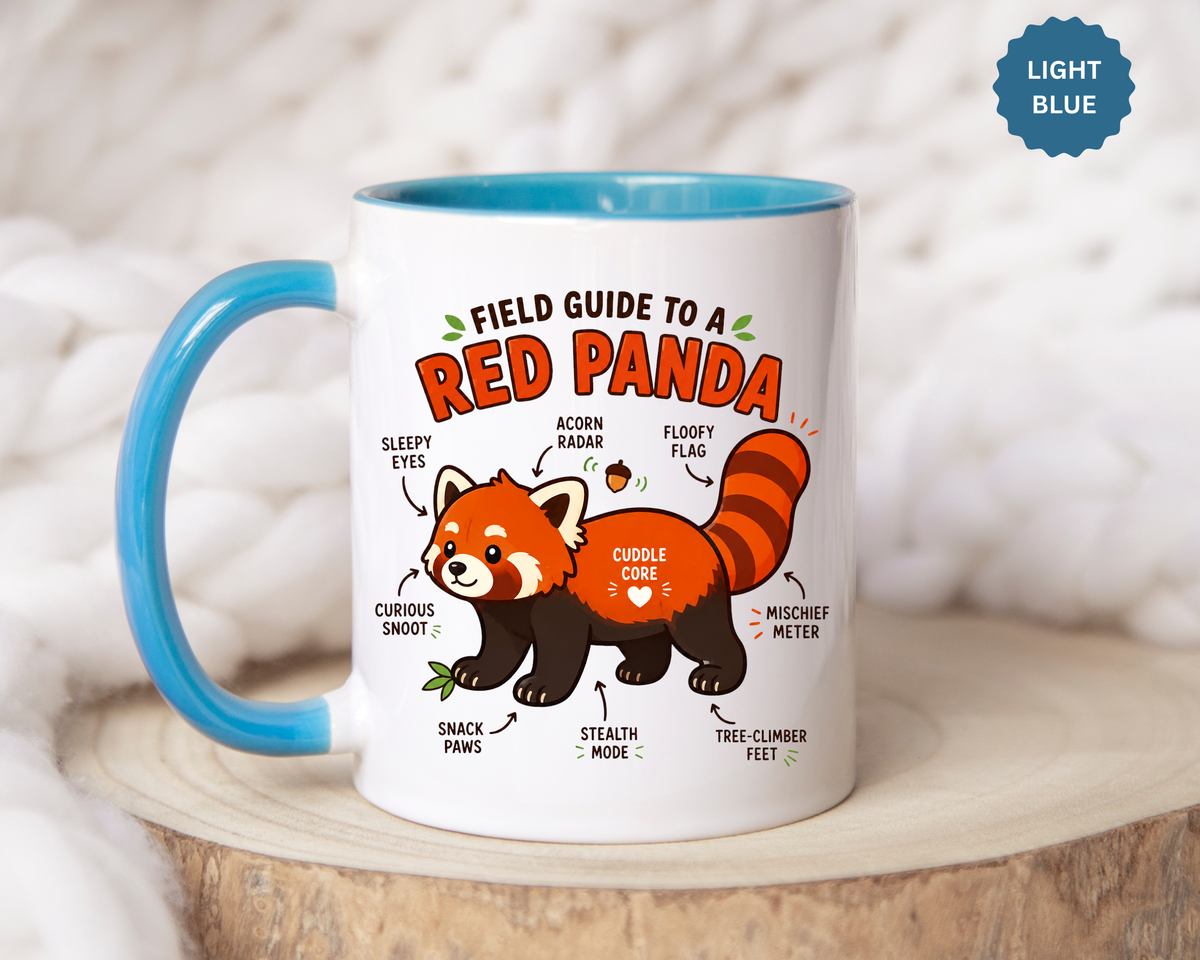Red Panda Mug, Funny Field Guide Coffee Cup, Cute Wildlife Gift for Red Panda Lover, Zookeeper Present, Animal Birthday Gift for Kids
