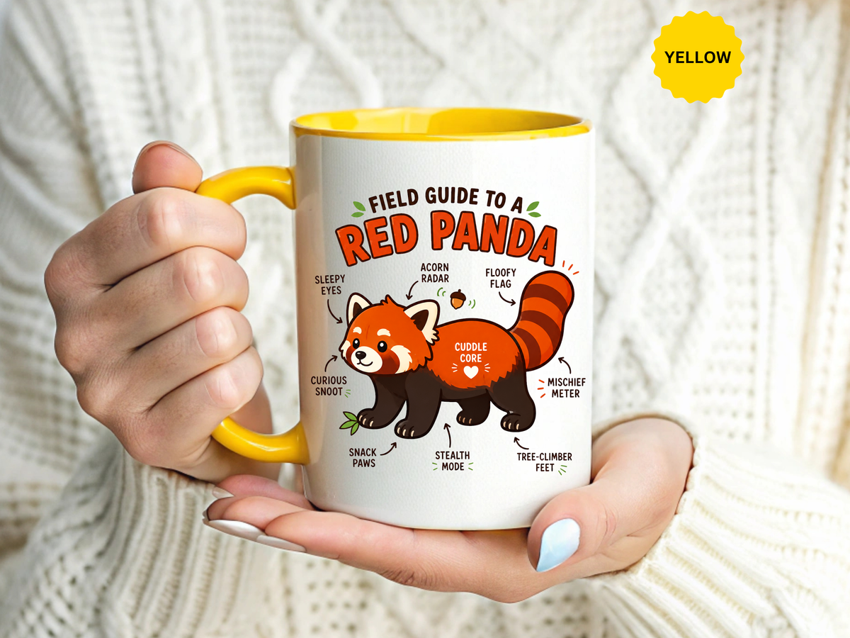 Red Panda Mug, Funny Field Guide Coffee Cup, Cute Wildlife Gift for Red Panda Lover, Zookeeper Present, Animal Birthday Gift for Kids