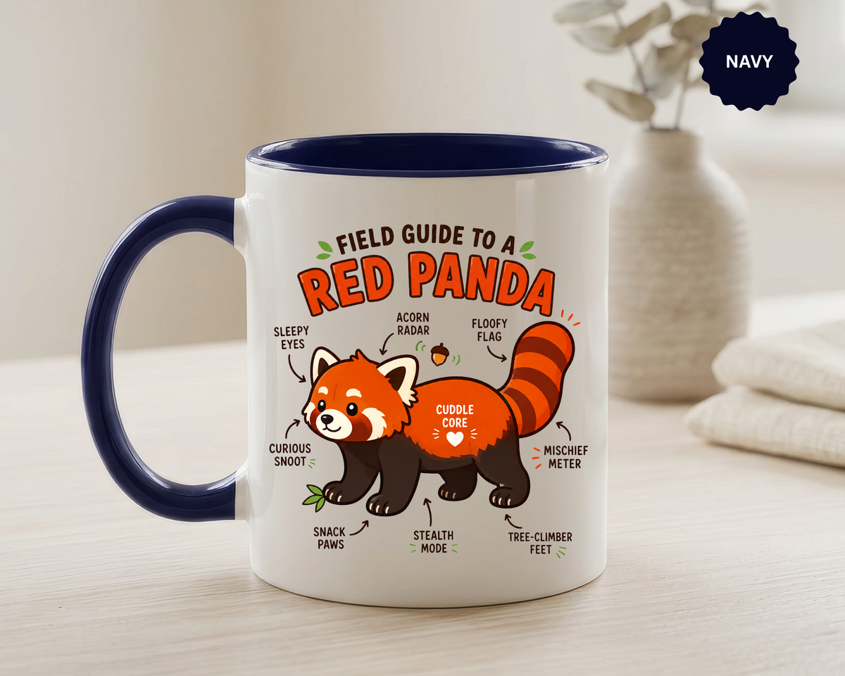 Red Panda Mug, Funny Field Guide Coffee Cup, Cute Wildlife Gift for Red Panda Lover, Zookeeper Present, Animal Birthday Gift for Kids