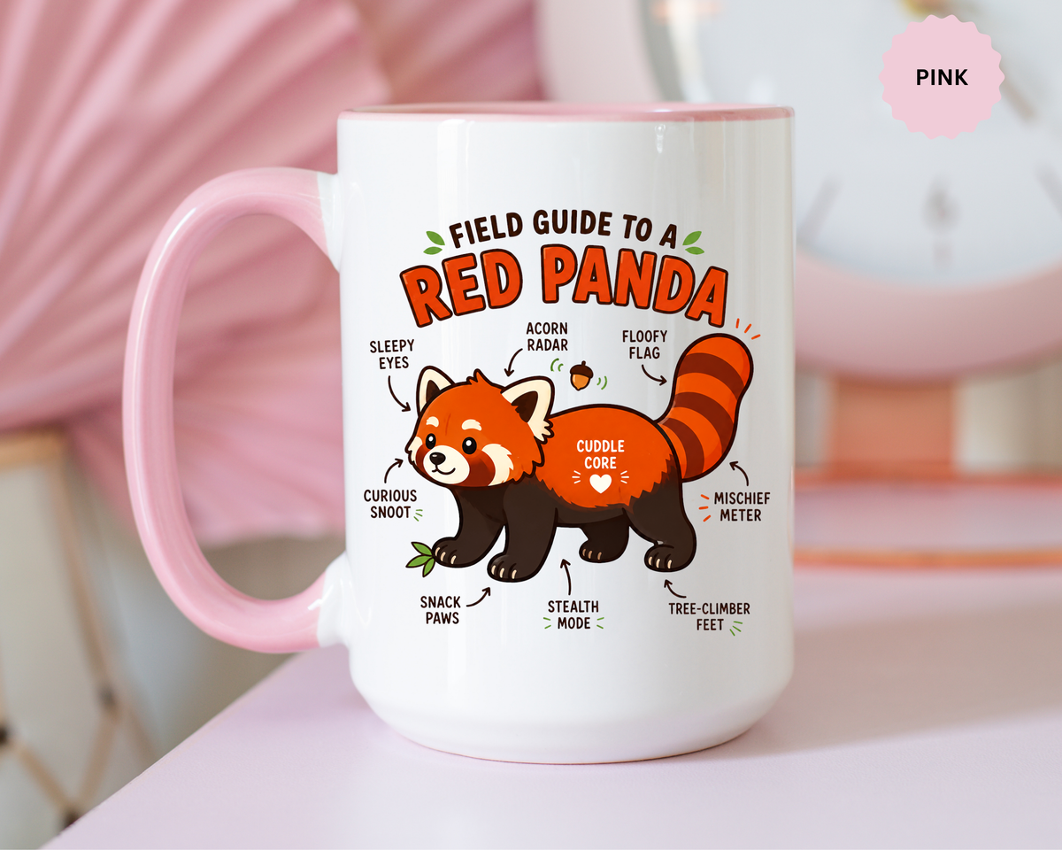 Red Panda Mug, Funny Field Guide Coffee Cup, Cute Wildlife Gift for Red Panda Lover, Zookeeper Present, Animal Birthday Gift for Kids
