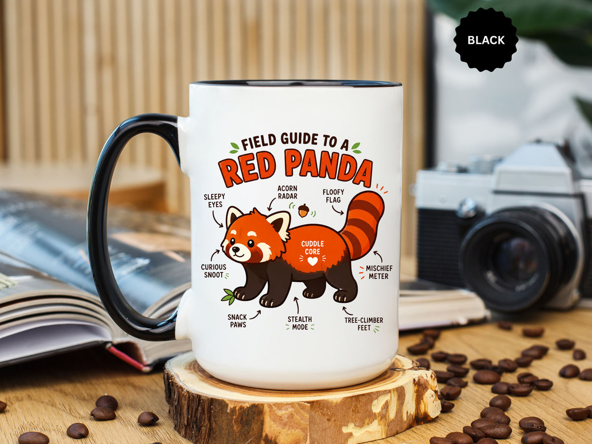 Red Panda Mug, Funny Field Guide Coffee Cup, Cute Wildlife Gift for Red Panda Lover, Zookeeper Present, Animal Birthday Gift for Kids