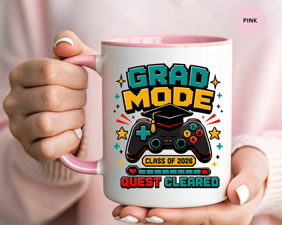 Class of 2026 Gamer Mug, Graduation Coffee Cup, Video Game Gift for Graduate, High School Senior Graduation Present, Grad Mode Quest Cleared