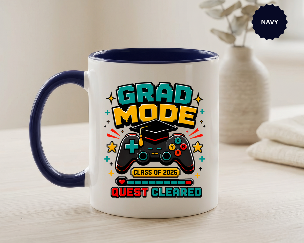 Class of 2026 Gamer Mug, Graduation Coffee Cup, Video Game Gift for Graduate, High School Senior Graduation Present, Grad Mode Quest Cleared