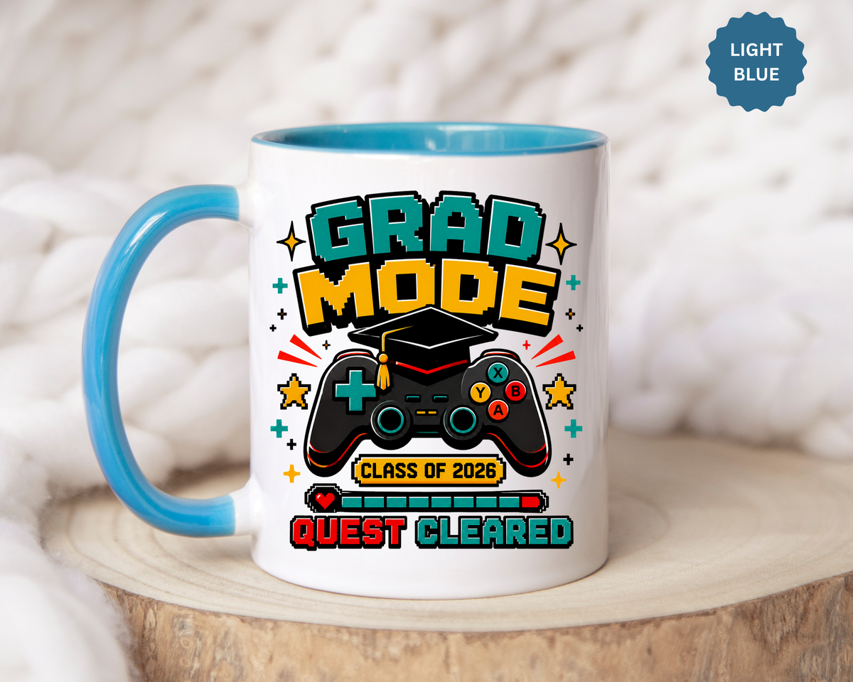 Class of 2026 Gamer Mug, Graduation Coffee Cup, Video Game Gift for Graduate, High School Senior Graduation Present, Grad Mode Quest Cleared