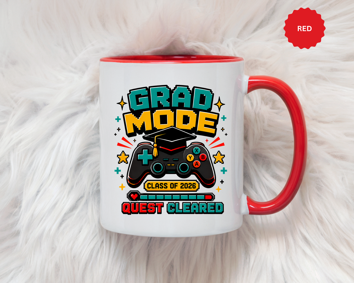 Class of 2026 Gamer Mug, Graduation Coffee Cup, Video Game Gift for Graduate, High School Senior Graduation Present, Grad Mode Quest Cleared