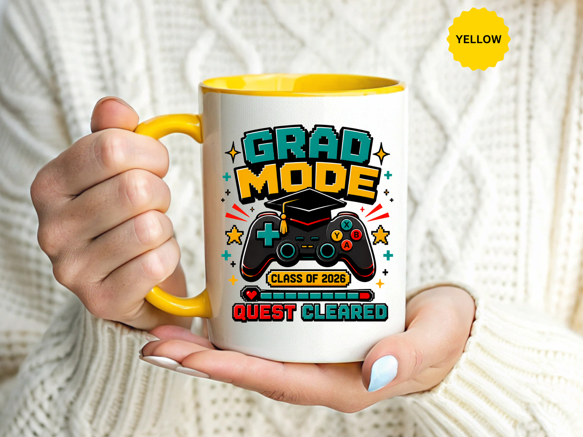 Class of 2026 Gamer Mug, Graduation Coffee Cup, Video Game Gift for Graduate, High School Senior Graduation Present, Grad Mode Quest Cleared