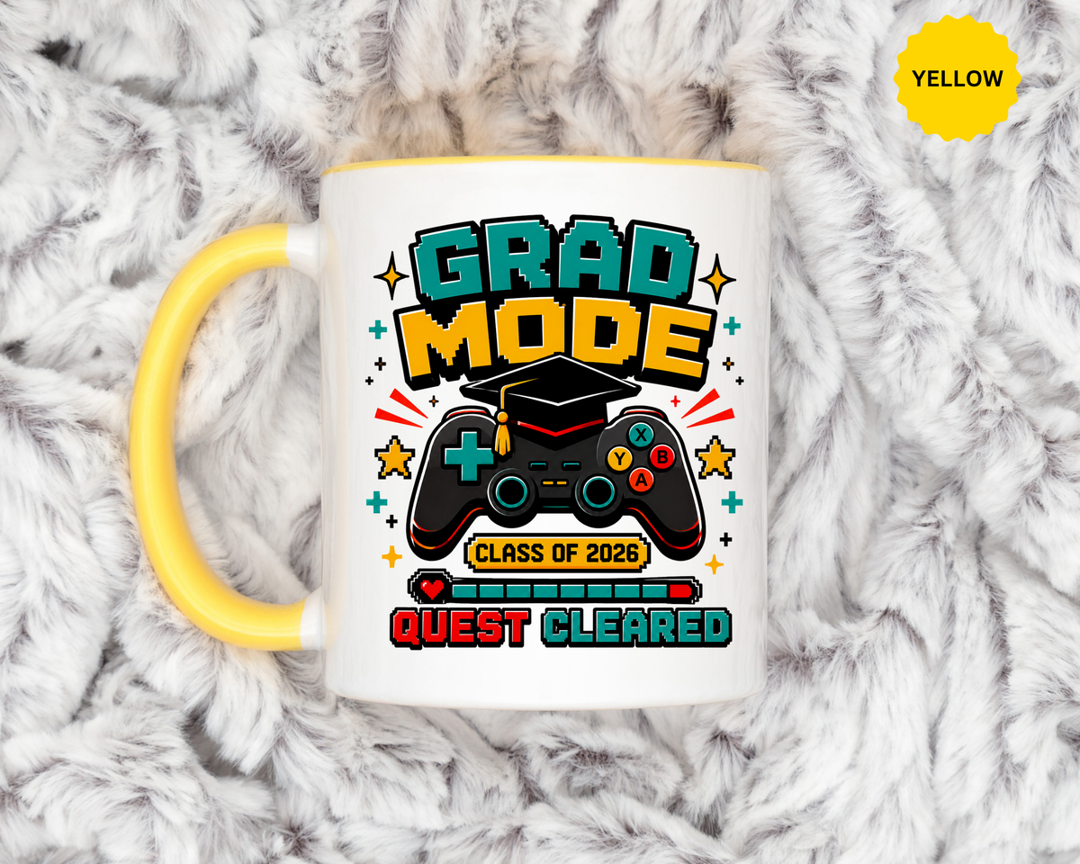 Class of 2026 Gamer Mug, Graduation Coffee Cup, Video Game Gift for Graduate, High School Senior Graduation Present, Grad Mode Quest Cleared