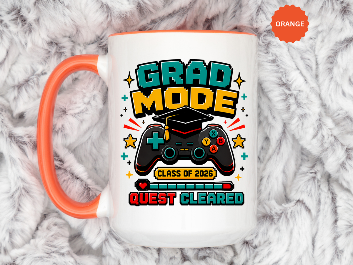 Class of 2026 Gamer Mug, Graduation Coffee Cup, Video Game Gift for Graduate, High School Senior Graduation Present, Grad Mode Quest Cleared