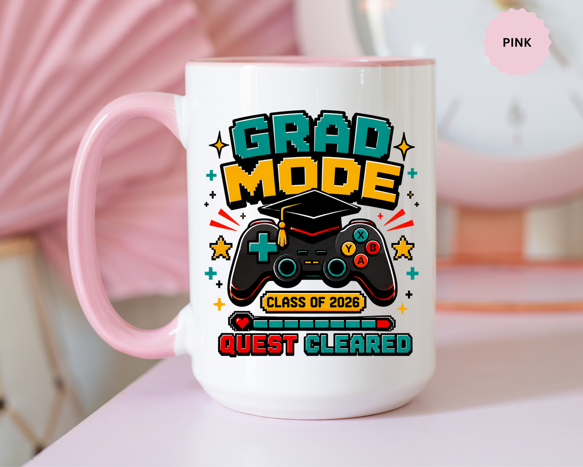 Class of 2026 Gamer Mug, Graduation Coffee Cup, Video Game Gift for Graduate, High School Senior Graduation Present, Grad Mode Quest Cleared