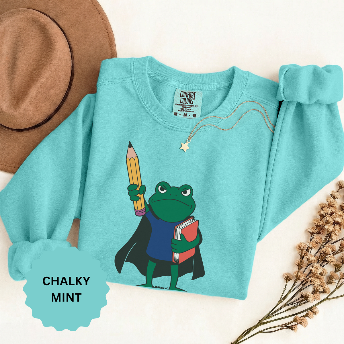 Academically Unstoppable Frog Sweatshirt, Funny Teacher Shirt, Book Lover Gift for Educator, Back to School Outfit, Classroom Crewneck