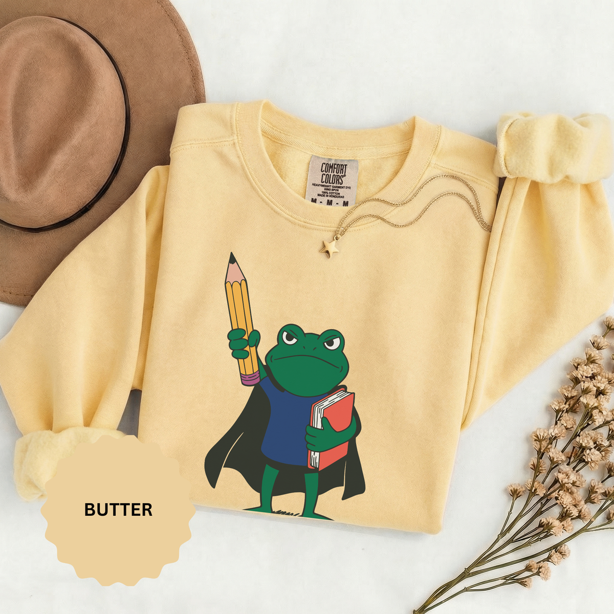 Academically Unstoppable Frog Sweatshirt, Funny Teacher Shirt, Book Lover Gift for Educator, Back to School Outfit, Classroom Crewneck