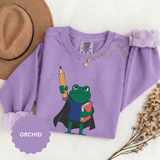 Academically Unstoppable Frog Sweatshirt, Funny Teacher Shirt, Book Lover Gift for Educator, Back to School Outfit, Classroom Crewneck