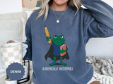 Academically Unstoppable Frog Sweatshirt, Funny Teacher Shirt, Book Lover Gift for Educator, Back to School Outfit, Classroom Crewneck