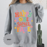 Happy to See Your Face Sweatshirt, Colorful Teacher Crewneck, Retro Classroom Shirt, Back to School Outfit, Educator Appreciation Gift