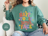 Happy to See Your Face Sweatshirt, Colorful Teacher Crewneck, Retro Classroom Shirt, Back to School Outfit, Educator Appreciation Gift