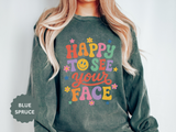 Happy to See Your Face Sweatshirt, Colorful Teacher Crewneck, Retro Classroom Shirt, Back to School Outfit, Educator Appreciation Gift