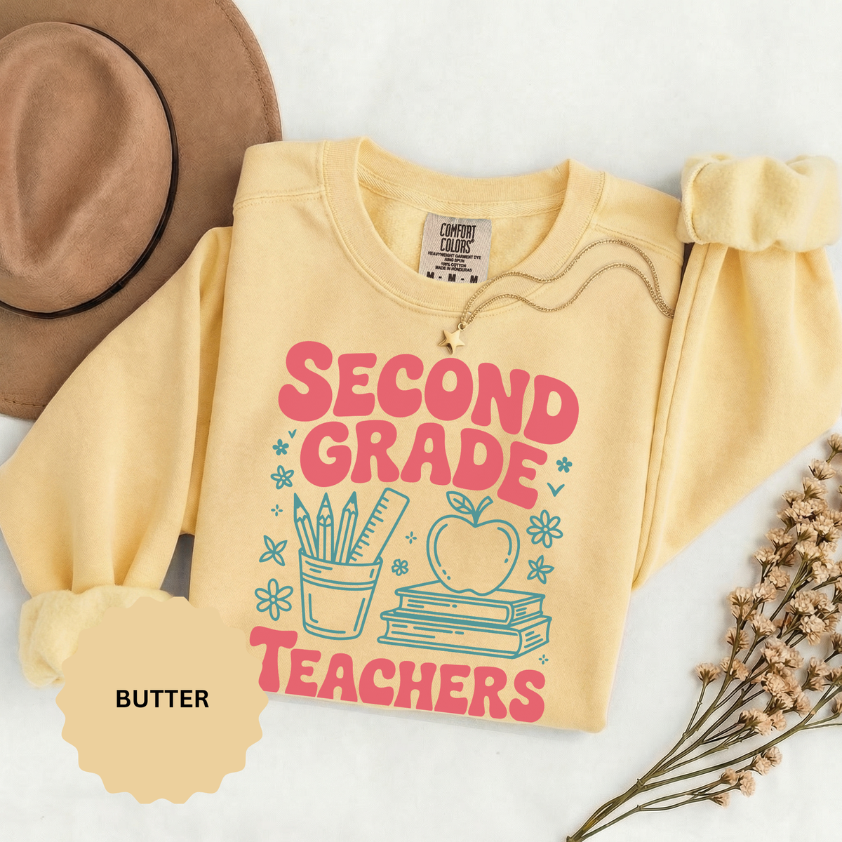 Second Grade Teachers Club Sweatshirt, Retro Teacher Crewneck, 2nd Grade Team Shirt, Back to School Outfit, Educator Appreciation Gift