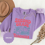 Second Grade Teachers Club Sweatshirt, Retro Teacher Crewneck, 2nd Grade Team Shirt, Back to School Outfit, Educator Appreciation Gift