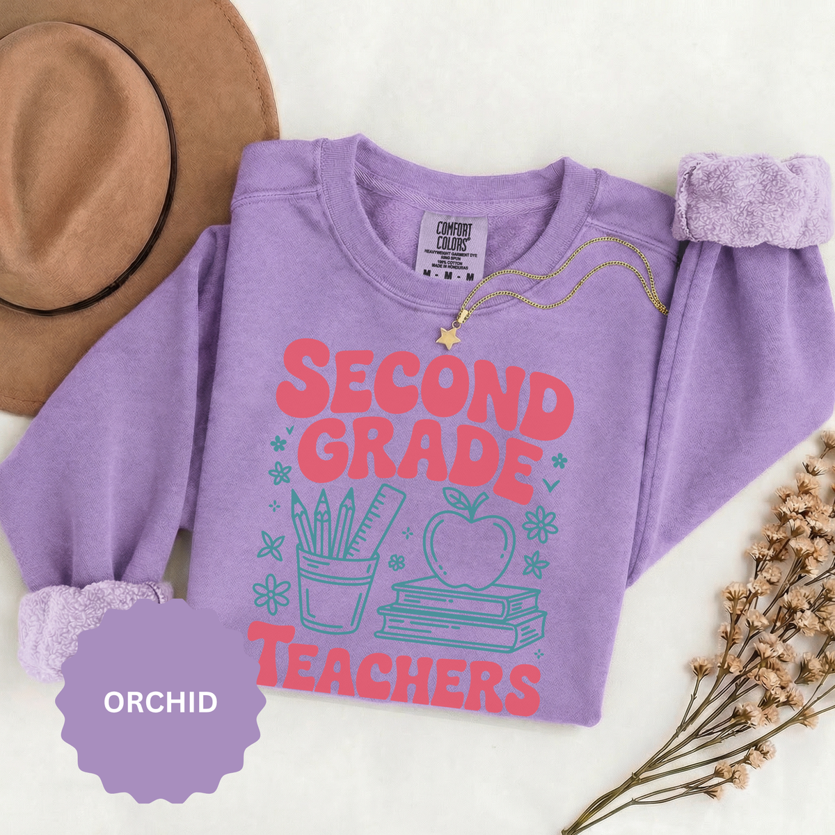 Second Grade Teachers Club Sweatshirt, Retro Teacher Crewneck, 2nd Grade Team Shirt, Back to School Outfit, Educator Appreciation Gift