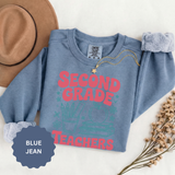 Second Grade Teachers Club Sweatshirt, Retro Teacher Crewneck, 2nd Grade Team Shirt, Back to School Outfit, Educator Appreciation Gift