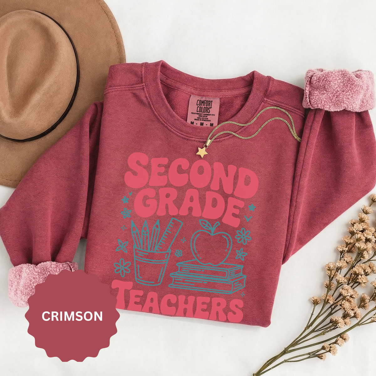 Second Grade Teachers Club Sweatshirt, Retro Teacher Crewneck, 2nd Grade Team Shirt, Back to School Outfit, Educator Appreciation Gift