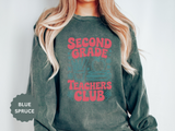 Second Grade Teachers Club Sweatshirt, Retro Teacher Crewneck, 2nd Grade Team Shirt, Back to School Outfit, Educator Appreciation Gift