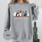 Just a Spooky Goose Sweatshirt, Funny Halloween Goose Crewneck, Cute Ghost Pumpkin Shirt, Animal Lover Gift, Cozy Spooky Season Fall Outfit