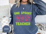 One Spooky Teacher Sweatshirt, Trick or Teach Halloween Crewneck, Cute Educator Gift, Spooky Classroom Shirt, Cute Fall School Outfit