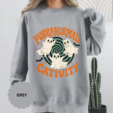 Purranormal Cativity Sweatshirt, Funny Halloween Cat Crewneck, Ghost Kitty Shirt for Cat Lover, Spooky Season Gift, Cute Fall Outfit