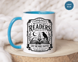 Midnight Readers Society Mug, Gothic Raven Book Black Accent Coffee Cup, Dark Academia Gift for Book Lover, Librarian or Night Reader