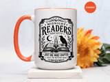 Midnight Readers Society Mug, Gothic Raven Book Black Accent Coffee Cup, Dark Academia Gift for Book Lover, Librarian or Night Reader
