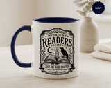 Midnight Readers Society Mug, Gothic Raven Book Black Accent Coffee Cup, Dark Academia Gift for Book Lover, Librarian or Night Reader