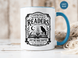 Midnight Readers Society Mug, Gothic Raven Book Black Accent Coffee Cup, Dark Academia Gift for Book Lover, Librarian or Night Reader