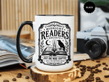 Midnight Readers Society Mug, Gothic Raven Book Black Accent Coffee Cup, Dark Academia Gift for Book Lover, Librarian or Night Reader