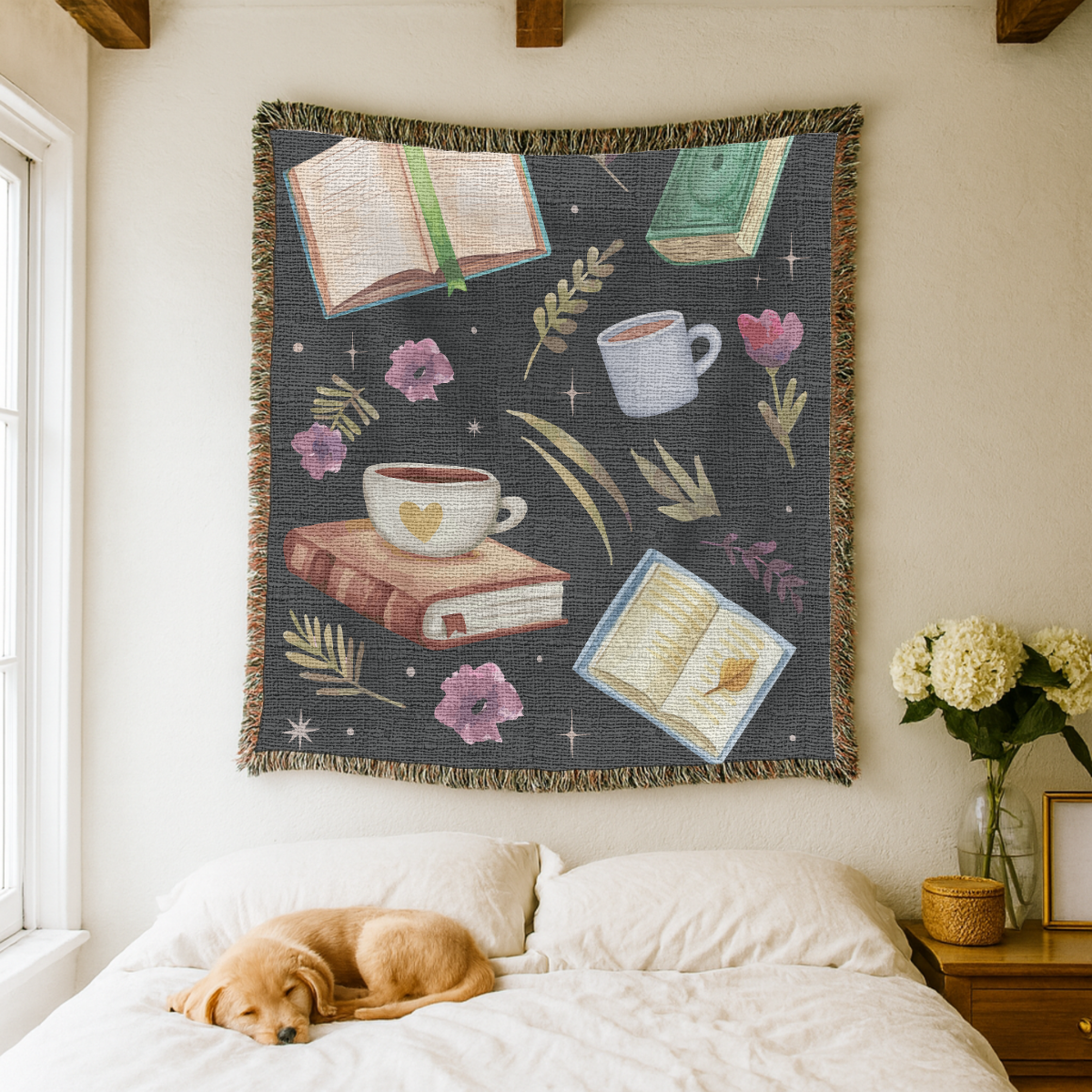 Personalized Reading Woven Blanket, Custom Book Lover Throw Blanket, Cozy Library Decor, Reader Gift, Bookish Coffee Blanket