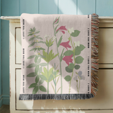 Personalized Botanical Woven Blanket for Mom, Custom Wildflower Throw Blanket, Mother's Day Gift, Floral Keepsake, I Love You Mom