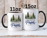 Promoted to Papa Mug, New Grandpa Pregnancy Announcement Gift, Woodland First Time Grandfather Coffee Cup, Baby Reveal Keepsake 2026
