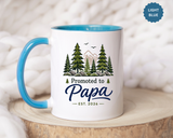 Promoted to Papa Mug, New Grandpa Pregnancy Announcement Gift, Woodland First Time Grandfather Coffee Cup, Baby Reveal Keepsake 2026