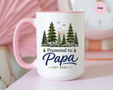 Promoted to Papa Mug, New Grandpa Pregnancy Announcement Gift, Woodland First Time Grandfather Coffee Cup, Baby Reveal Keepsake 2026